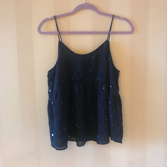 MANGO Navy Star Pattern Top - Picture 4 of 8
